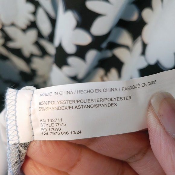 Eloquii Blue Floral Tie Sleeves Button Front Dress Sz 16 Easter Spring Casual - Picture 11 of 12